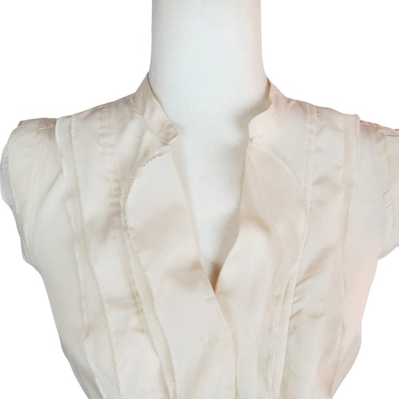 Converse Ruffle Front Ivory Blouse Women's Small Target - Picture 5 of 11